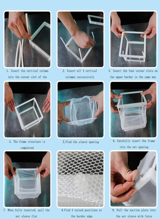 COMOK White Nylon Mesh Fish Fry Hatchery Breeder Box Separation Net w Suction Cups 2Pcs - Image 5